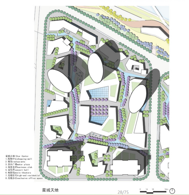 [湖南]长沙市芙蓉区浏阳河休闲带概念性规划及城市设计（滨水，休闲）B-1 时尚地带平面图