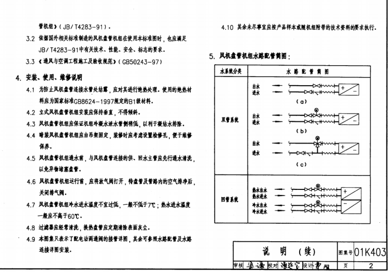 [图集]01K403风机盘管安装图集-图集说明