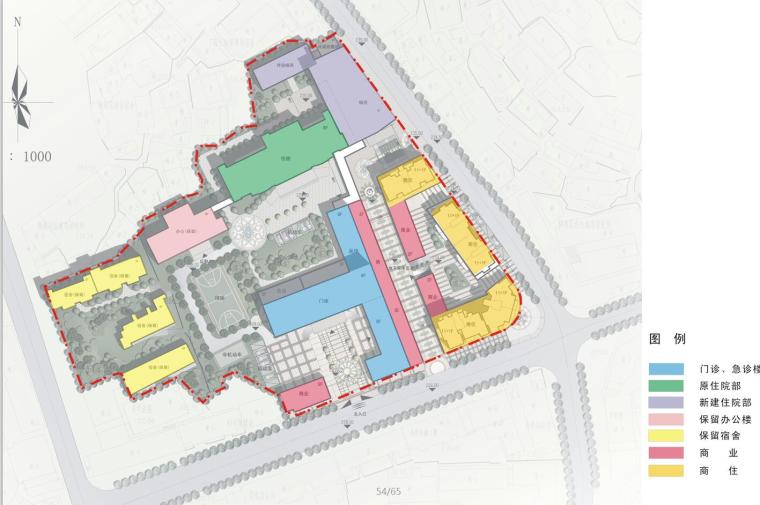 [湖南]某人民医院建筑设计方案文本（JPG+CAD+67页）-功能分区图