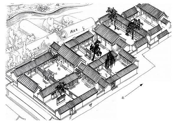 手绘30个老北京四合院-浙江民居的设计和京城民居之原貌