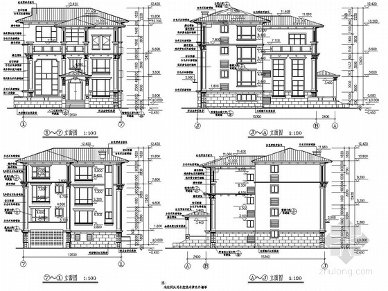 100平别墅建筑图资料下载-[江西]四层异形柱框架结构别墅结构施工图（600平 含建筑图）