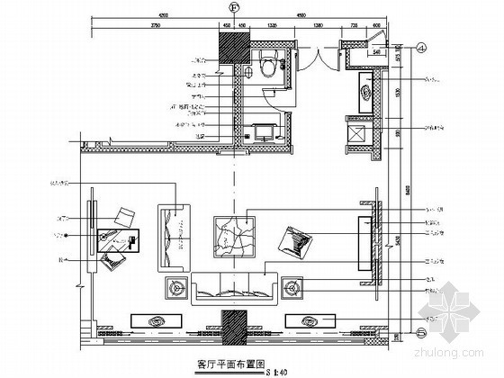 客厅顶装修资料下载-某酒店总统套房客厅装修图