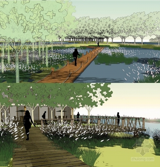 [山东]和谐城市亲水地带景观规划设计方案（知名设计机构）-景观效果图