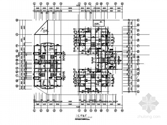 七层框架结构农贸市场建筑设计施工图（含住宅）-七层框架结构农贸市场建筑平面图