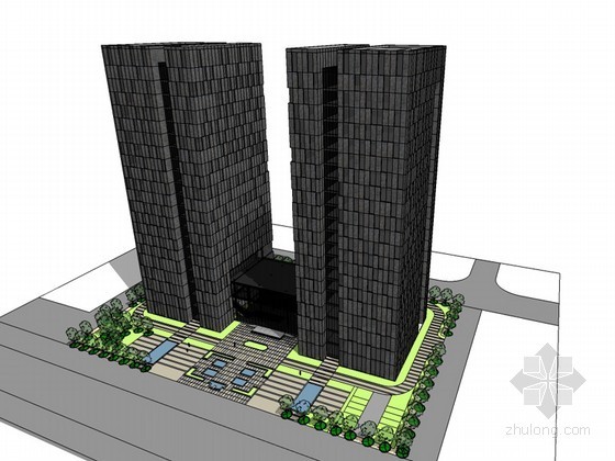 苏式宾馆室内设计资料下载-SOHO式酒店SketchUp模型下载