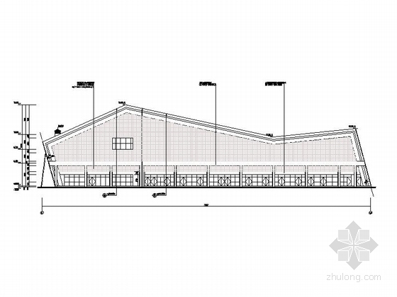 [四川]现代风格县城汽车站建筑施工图（含配套建筑）-现代风格县城汽车站建筑立面图