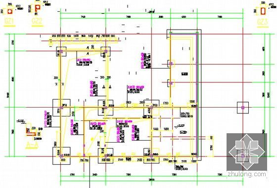 [广东]办公楼建筑安装工程量清单报价书(附全套CAD图纸)-基础梁平面布置图