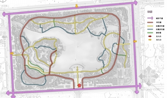 [安徽]公园景观规划设计方案（江苏某设计院）-交通分析