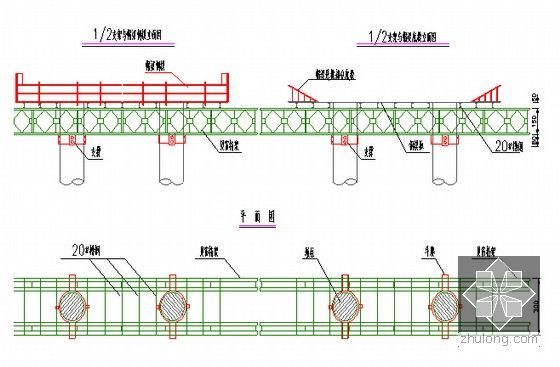 [浙江]含44米高边坡高速公路工程实施性施工组织设计287页（路桥涵隧道）-盖梁施工方案图