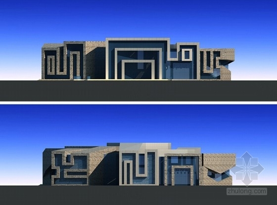 [湖北]造型独特艺术博物馆建筑及结构施工图（含钢结构计算书 计算模型）-效果图 