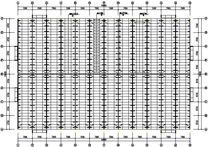 54X84m门式刚架钢结构方案图（CAD，11张）_2