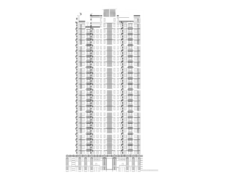 高层住宅楼立面图cad资料下载-某高层住宅楼施工图
