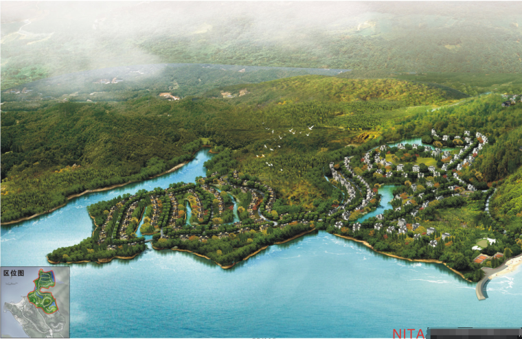 度假区规划设计cad资料下载-[江西]某生态湖国际度假区修建性规划设计文本JPG（62页）