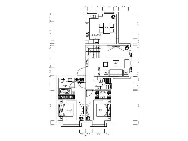 30平复式楼效果图资料下载-欧式风格-整套复式楼设计CAD施工图（含效果图）