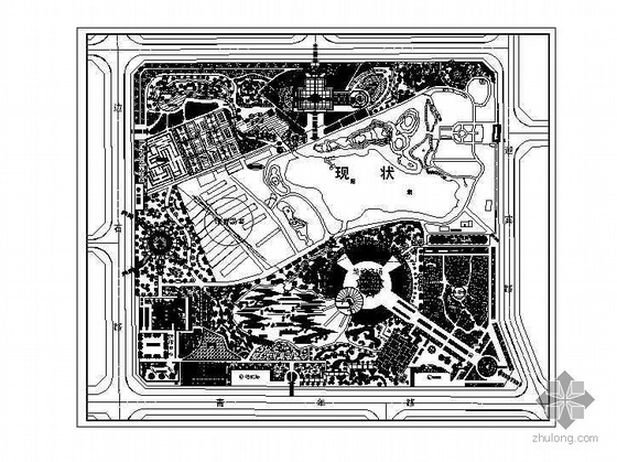 迷宫cad平面资料下载-某综合公园总平面设计