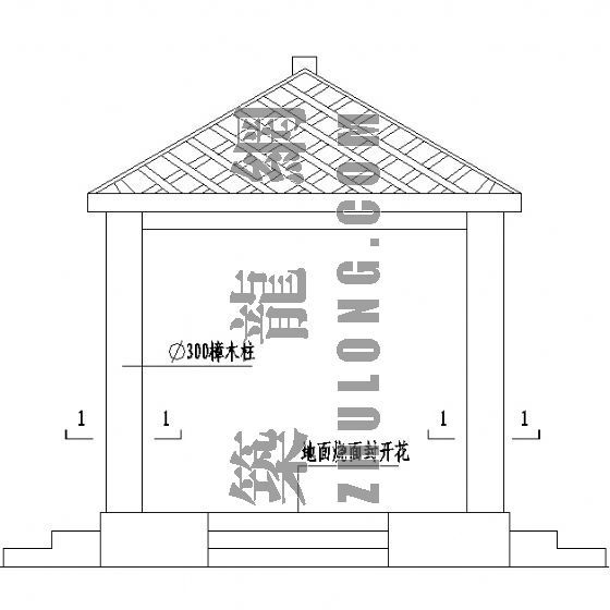 石凳施工做法资料下载-亭施工图