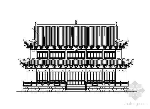 仿古寺庙CAD资料下载-湘潭某寺庙建筑施工图