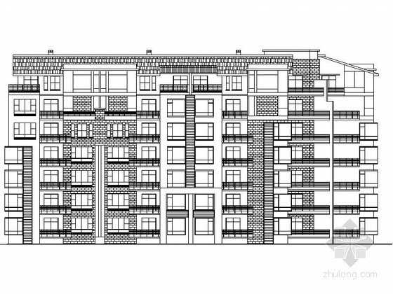 居住楼效果图资料下载-[四川]某七层带转角住宅楼建筑方案图（含效果图）