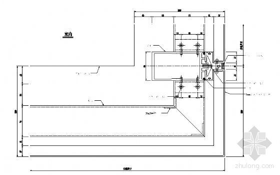 室外节点cad资料下载-铝板幕墙横剖节点图室外2