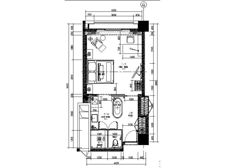 3星酒店室内方案图资料下载-[广东]高档5星酒店标准大床房设计施工图