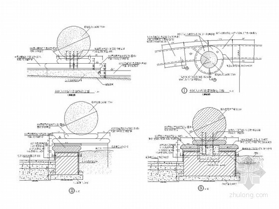 cad园林立面图例资料下载-园林雕塑施工详图（详图10例）