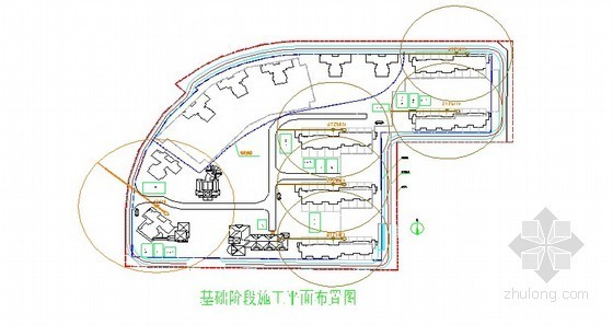 [标杆]房地产开发项目工程管理策划方案-基础阶段施工平面布置图 