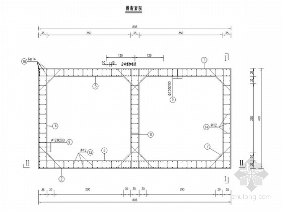 箱涵设计资料资料下载-2孔3.5mx3.5m雨水箱涵设计套图（5张）