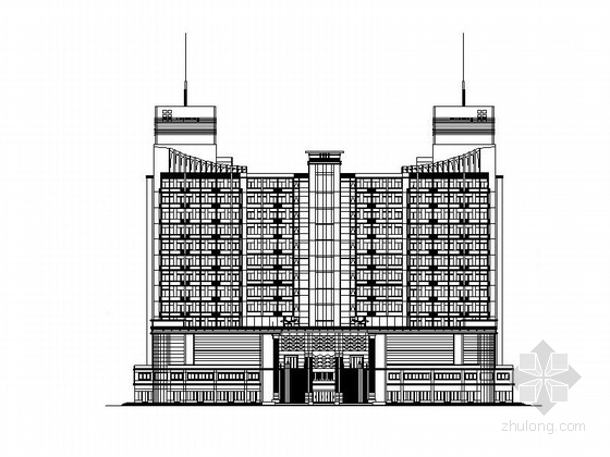 某广场游廊建筑扩初图资料下载-77米大型现代风格假日广场建筑设计施工图