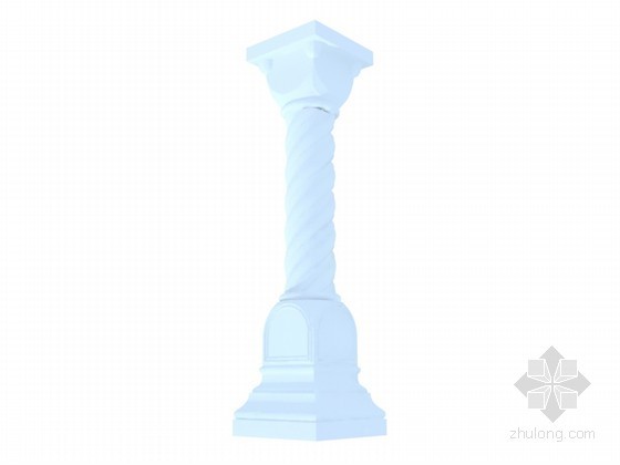 非螺纹套管资料下载-欧式螺纹柱3D模型下载