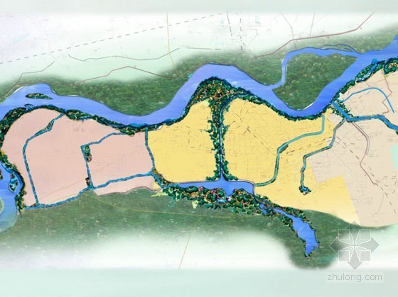 滨水景观带规划设计资料下载-[佳木斯]城市滨水景观概念规划方案