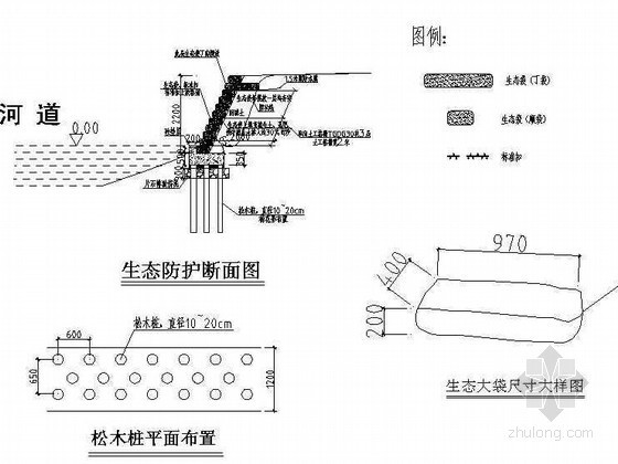 河南某河道边坡生态防护绿化工程施工图- 