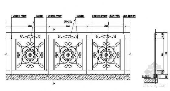 铁艺栏杆立面CAD资料下载-铁艺栏杆立面图3