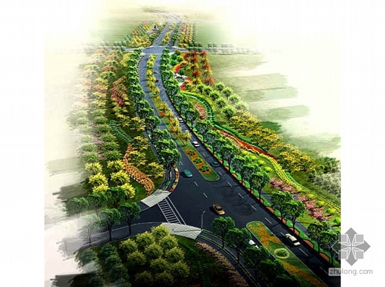 道路绿化景观道路设计文本资料下载-上海道路景观绿化带全套设计文本