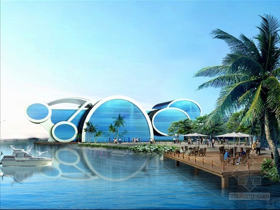 深圳海洋主题餐厅设计资料下载-海洋馆建筑外观设计3D模型下载
