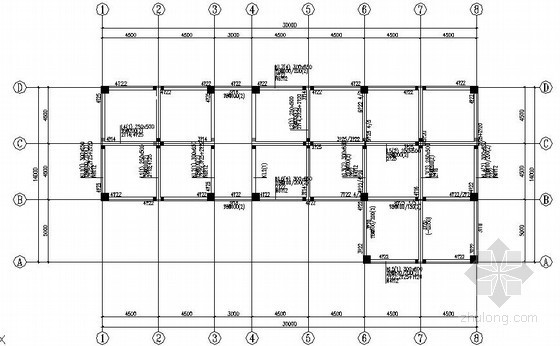 三层钢结构办公楼效果图资料下载-三层框架办公楼结构施工图