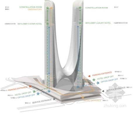 [浙江]超高层商业综合体建筑方案文本（316米、美国知名事务所设计方案）-分析图