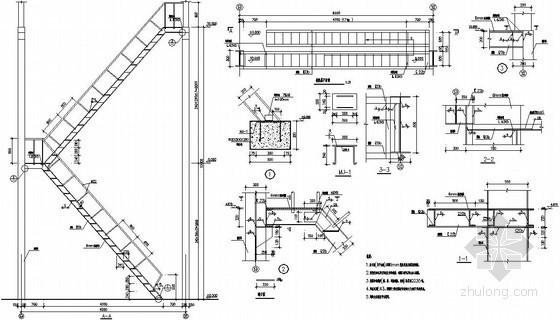 钢结构厂房门资料下载-[宁夏]某带吊车梁厂房门式刚架钢爬梯节点构造详图
