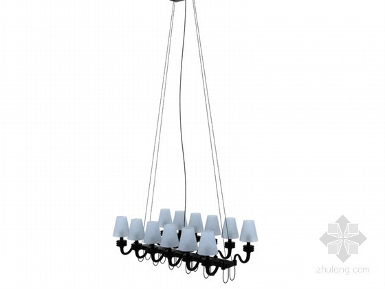 欧式灯具su模型资料下载-欧式餐厅吊灯3D模型下载