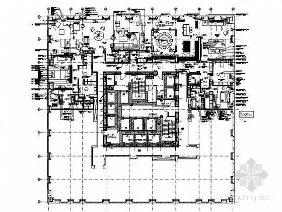 身公寓CAD图资料下载-[北京]高档酒店服务式公寓室内装修施工图