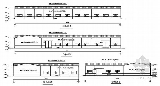 30米钢结构厂房图纸资料下载-某16-30米L型钢结构厂房部分结构设计图