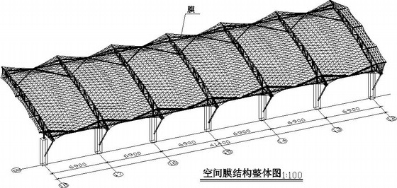 悬挑屋面结构施工资料下载-悬挑空间膜结构施工图