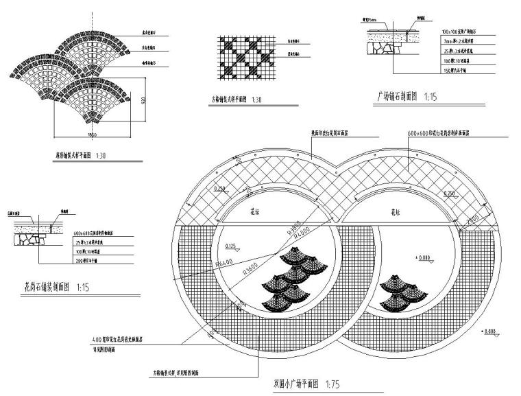 东山头村公园环境绿化施工图设计（CAD）-铺装详图