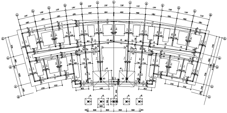砖混框架结构办公楼施工图（CAD，9张）_2