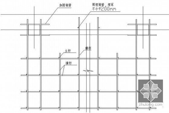 [广东]高层住宅楼落地式钢管脚手架施工方案-卸料平台平面布置详图