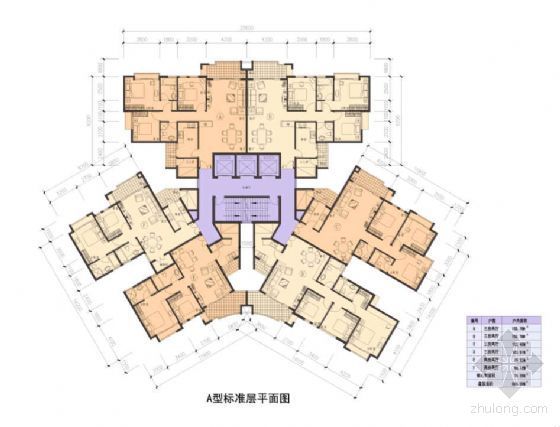 广州建筑间距资料下载-[广州]某商住小区建筑户型方案
