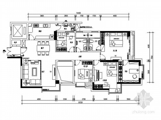 家居设计效果图及材料注释资料下载-[广州]现代五居室家居设计装修图（含效果）