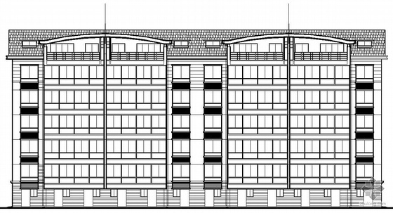 六层板式住宅建筑施工图资料下载-某六层砖混板式住宅建筑施工图
