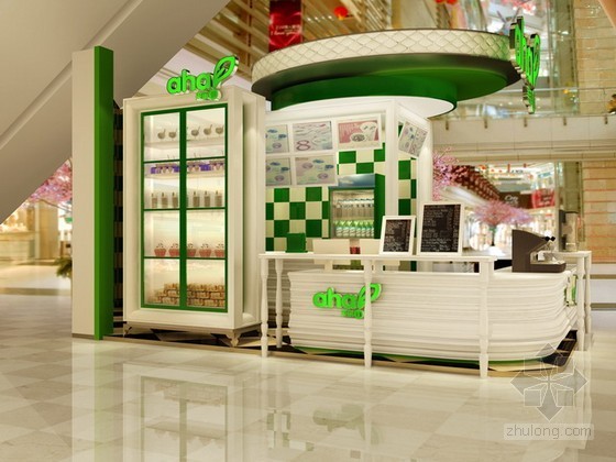 咖啡甜品店CAD平面资料下载-果留仙甜品店3d模型下载
