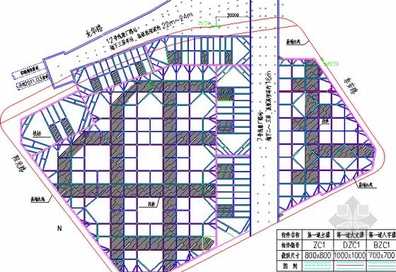 [上海]地铁贯穿深基坑地下连续墙加四道内支撑支护施工方案专家评审（施工组织详细）-第一道支撑及栈桥布置图 