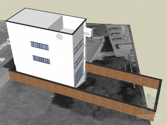低层现代住宅SketchUp模型下载-低层现代住宅 